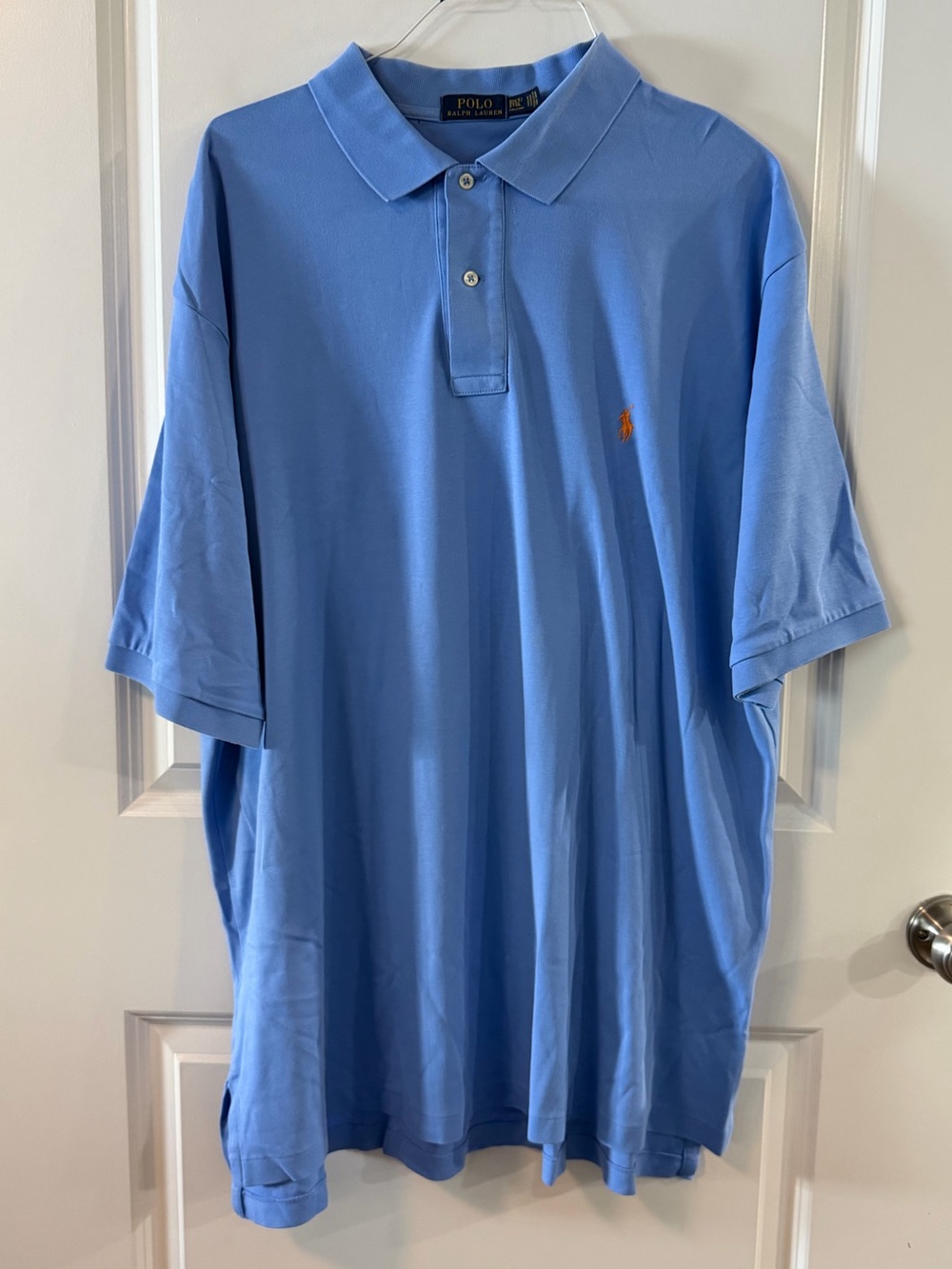 Polo by Ralph Lauren Men’s Sky Blue Polo with Orange Pony